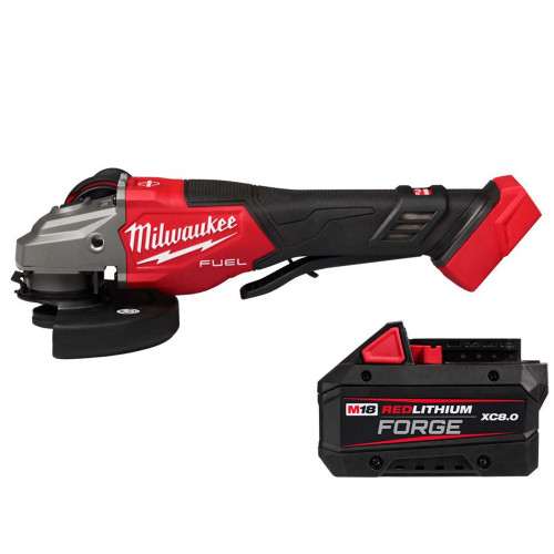 Milwaukee M18 FUEL 4.5 to 6 inch braking cordless angle grinder with XC8.0 battery for HVAC metalwork