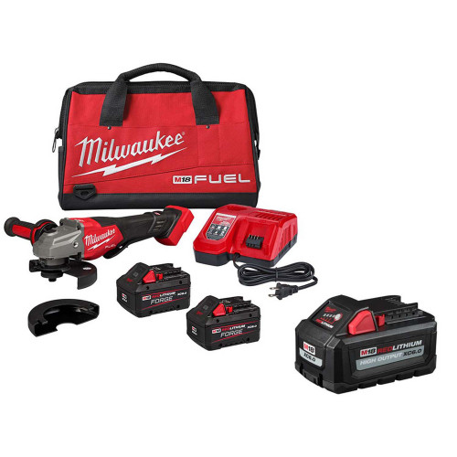 Milwaukee M18 FUEL cordless 4.5 to 6 inch braking angle grinder paddle switch kit for HVAC