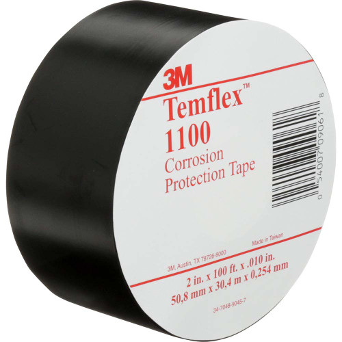 3M Electrical Tape: 2" Wide, 100' Long, 10 mil Thick, Black