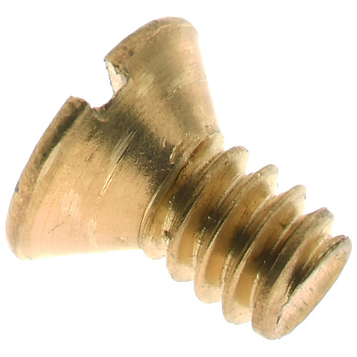 Machine Screw: #6-32, 1/4" Overall Length, Flat Head, Slotted - Brass, ASME B18.6.3