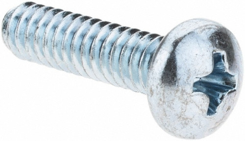 Machine Screw: #10-24, 3/4" Length Under Head, Pan Head, Phillips - Grade 2 Steel, Zinc Finish