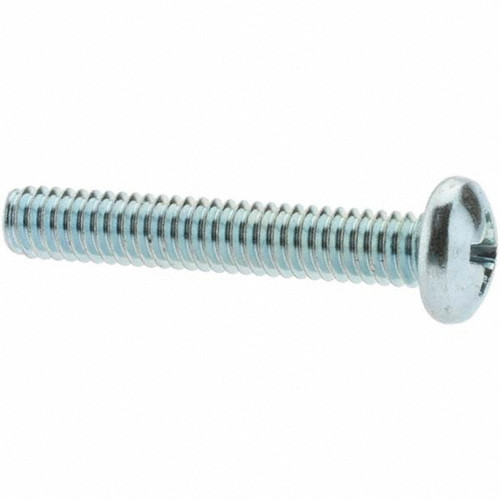 Machine Screw: #8-32, 1" Length Under Head, Pan Head, Phillips - Grade 2 Steel, Zinc Finish
