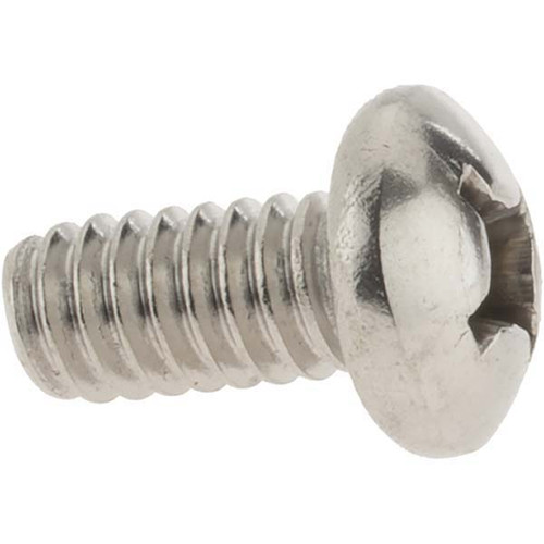 Machine Screw: 1/4-20, 1/2" Length Under Head, Pan Head, Phillips - Grade 18-8 Stainless Steel, Bright/Uncoated Finish