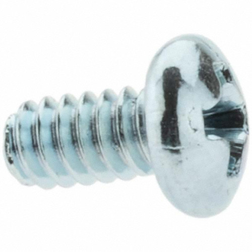 Machine Screw: #6-32, 1/4" Length Under Head, Pan Head, Phillips - Grade 2 Steel, Zinc Finish