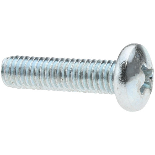 Machine Screw: #10-32, 3/4" Length Under Head, Pan Head, Phillips - Grade 2 Steel, Zinc Finish