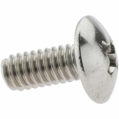 Machine Screw: #8-32, 3/8" Length Under Head, Truss Head, Phillips - Grade 18-8 Stainless Steel, Bright/Uncoated Finish