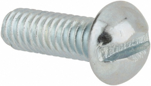 Machine Screw: #8-32, 1/2" Length Under Head, Round Head, Slotted - Alloy Steel, Zinc Finish