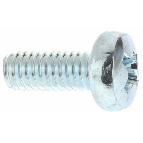 Machine Screw: M4x0.7, 10.00 mm Length Under Head, Pan Head, Phillips - Grade 4.8 Steel, Zinc Finish, DIN 7985 & ISO 7045