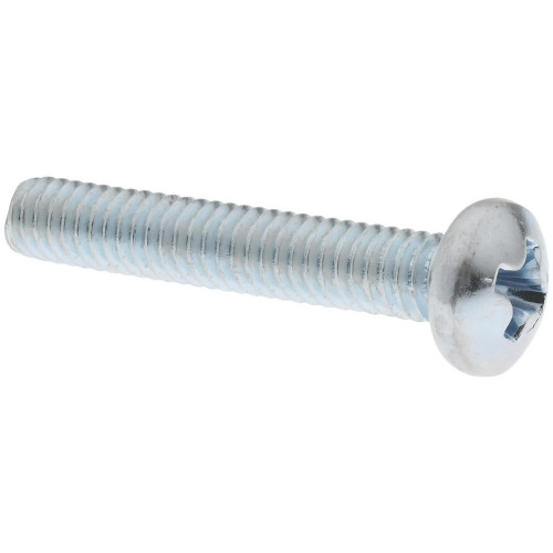 Machine Screw: #8-32, 1" Length Under Head, Pan Head, Phillips - Grade 2 Steel, Zinc Finish