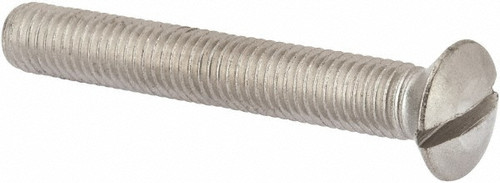 Machine Screw: M10x1.5, 70.00 mm Overall Length, Oval Head, Slotted - Grade 316 & A4 Stainless Steel, Bright/Uncoated Finish, DIN 964
