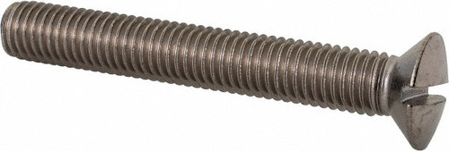Machine Screw: M10x1.5, 70.00 mm Overall Length, Oval Head, Slotted - Grade 18-8 & A2 Stainless Steel, Bright/Uncoated Finish, DIN 964