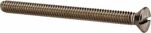 Machine Screw: 1/4-20, 3" Overall Length, Flat Head, Slotted - Grade 316 Stainless Steel, Bright/Uncoated Finish