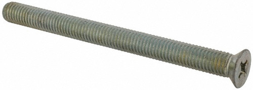 Machine Screw: 1/2-13, 6" Overall Length, Flat Head, Phillips - Grade J82 Steel, Zinc Finish, ASME B18.6.3 & SAE J82