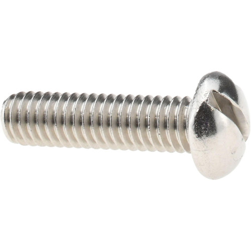 Machine Screw: 5/16-18, 1-1/4" Length Under Head, Round Head, Slotted - Grade 316 Stainless Steel, Bright/Uncoated Finish