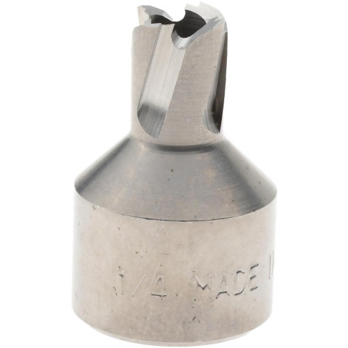 Annular Cutter: 1/4" Dia, 1/4" Depth of Cut, High Speed Steel - 3/8" Shank Dia, Bright/Uncoated