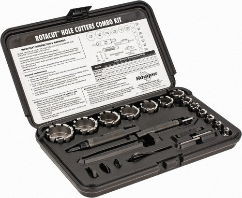Hougen - 19 Piece, 5/16 to 1-1/2" Cutter Dia, High Speed Steel Annular Cutter Set