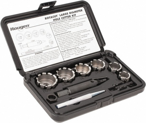 Hougen - 9 Piece, 7/8 to 1-1/2" Cutter Dia, 1/2" Cutting Depth, High Speed Steel Annular Cutter Set (9 Piece Kit)