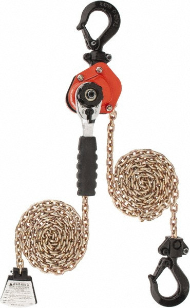 CM Manual Mini-Ratchet Lever Hoist: 1100 lb Capacity, 10' Max Lift