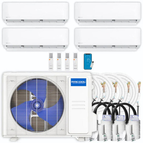MRCOOL DIY 5th Gen 4-Zone 48,000 BTU Ductless Mini Split Heat Pump System (6K + 6K + 12K + 24K) Wall Mount — Complete Bundle