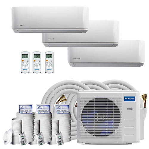 MRCOOL Olympus 4th Gen 2-Zone 21,000 BTU Ductless Mini Split Heat Pump System (9K + 12K) Wall Mount — Complete Bundle