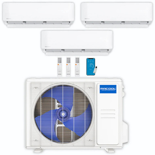MRCOOL Olympus 4th Gen 3-Zone 36,000 BTU Ductless Mini Split Heat Pump System (12K + 12K + 12K) Wall Mount — Complete Bundle