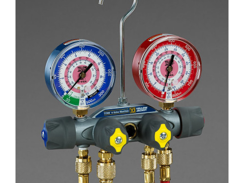Yellow Jacket Yellow Jacket 49967 R-410A Manifold Gauge Set 3-Valve – Pro HVAC Service Tool – Fast S