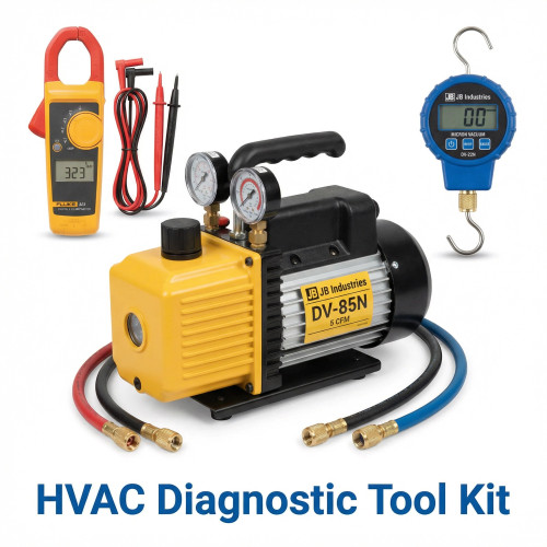 HVAC Diagnostic Tool Kit — Clamp Meter + Micron Gauge + Vacuum Pump — Pro Bundle HVAC part
