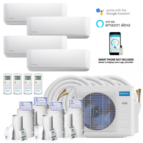 MRCOOL DIY 5th Gen 4-Zone Multi-Zone System | 6 48HP230D | 9K+12K+12K+12K BTU | 25ft Line Sets | WiFi Ready