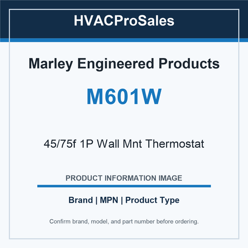 Marley Engineered Products M601W 45/75f 1P Wall Mnt Thermostat