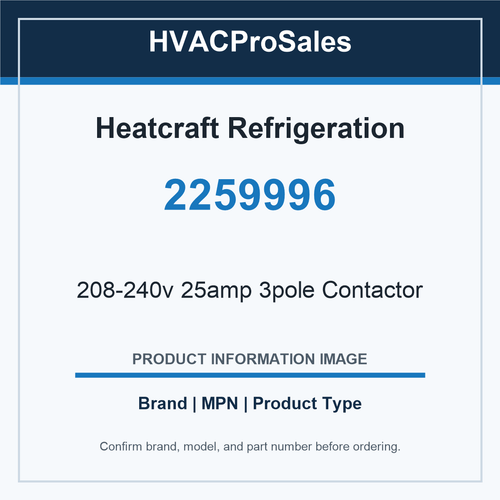Heatcraft Refrigeration 2259996 208-240v 25amp 3pole Contactor