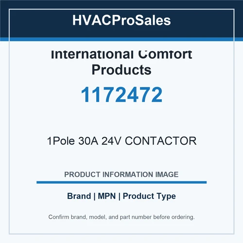 International Comfort Products 1172472 1Pole 30A 24V CONTACTOR