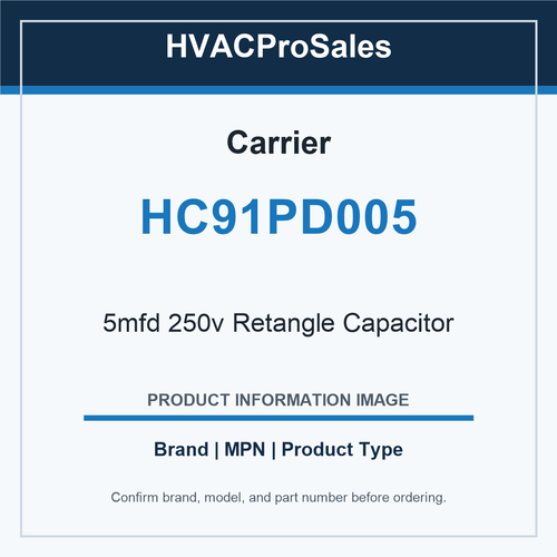 Carrier HC91PD005 5mfd 250v Retangle Capacitor