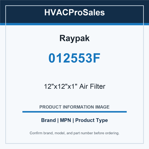 Raypak 012553F 12"x12"x1" Air Filter