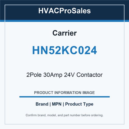 Carrier HN52KC024 2Pole 30Amp 24V Contactor