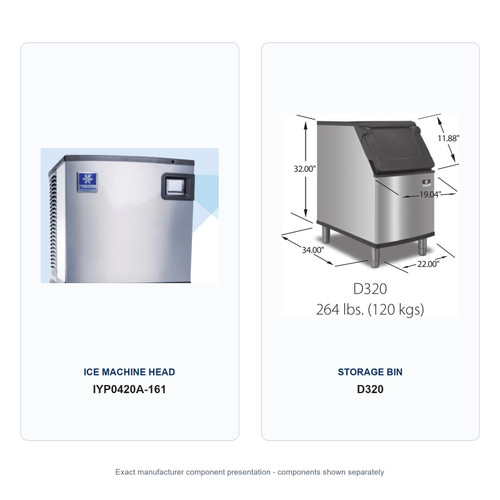 Manitowoc IYP0420A-161 ice machine and D320 storage bin