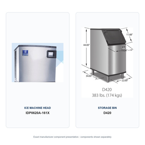 Manitowoc IDP0620A-161X ice machine and D420 storage bin