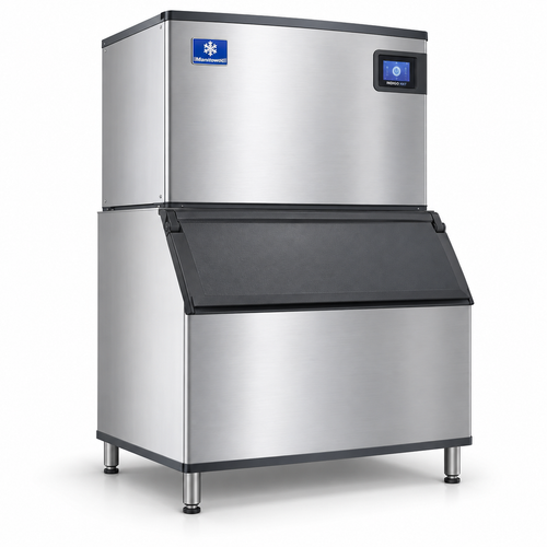 Manitowoc IDT1900W-261E water-cooled dice ice machine with D970 storage bin complete package