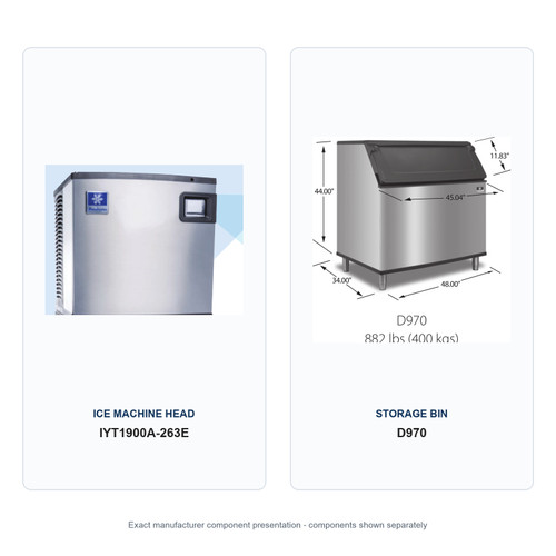 Manitowoc IYT1900A-263E ice machine and D970 storage bin