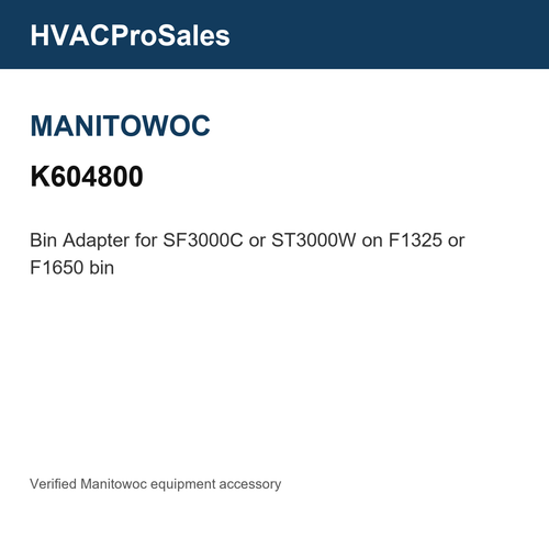 Manitowoc K604800 Bin Adapter for SF3000C or ST3000W on F1325 or F1650 bin