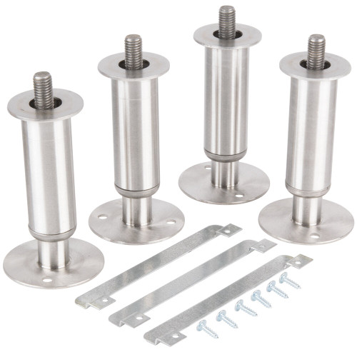 Manitowoc K00145 K-00145 6" Adjustable Secured Stainless Steel Flanged Feet - 4/Set