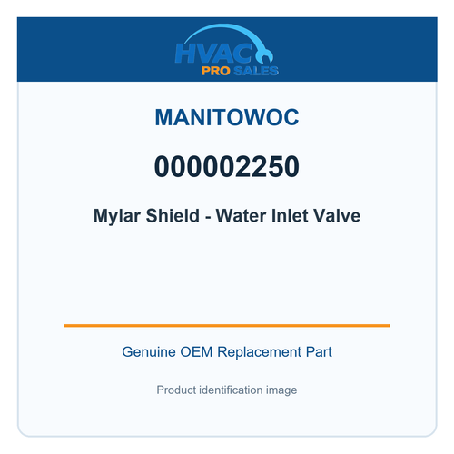 Manitowoc 000002250 Mylar Shield - Water Inlet Valve