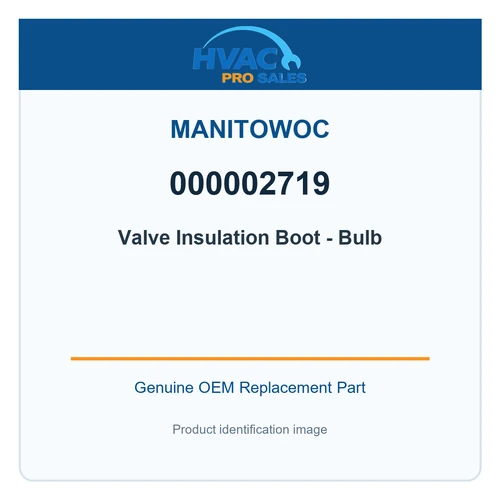 Manitowoc 000002719 Valve Insulation Boot - Bulb