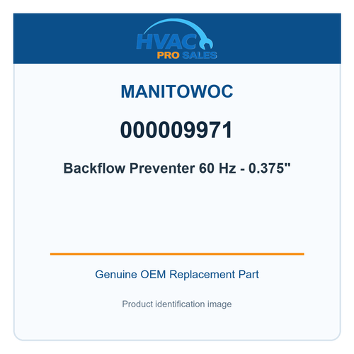 Manitowoc 000009971 Backflow Preventer 60 Hz - 0.375"