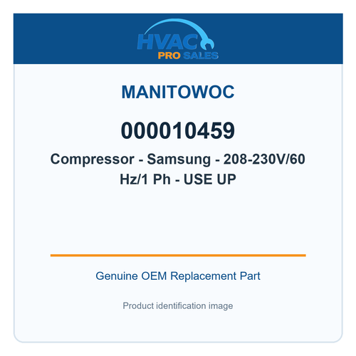 Manitowoc 000010459 Compressor - Samsung - 208-230V/60 Hz/1 Ph - USE UP