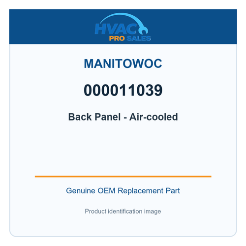 Manitowoc 000011039 Back Panel - Air-cooled