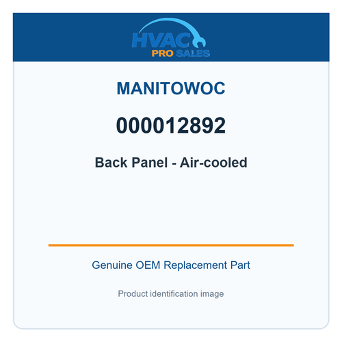 Manitowoc 000012892 Back Panel - Air-cooled