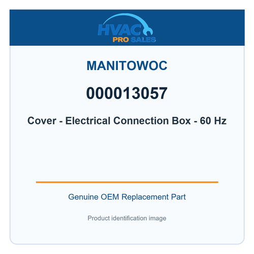 Manitowoc 000013057 Cover - Electrical Connection Box - 60 Hz