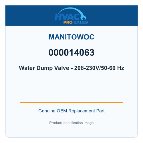 Manitowoc 000014063 Water Dump Valve - 208-230V/50-60 Hz
