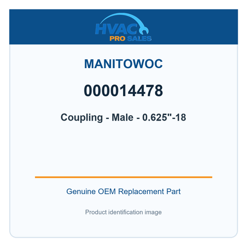 Manitowoc 000014478 Coupling ­ Male - 0.625"-18