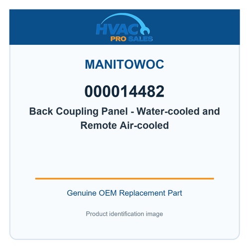 Manitowoc 000014482 Back Coupling Panel - Water-cooled and Remote Air-cooled